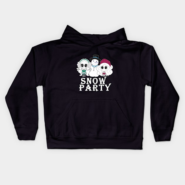 snow party Kids Hoodie by loulousworld